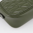 GUCCI GG Marmont Chain Shoulder Bag Leather Khaki Silver 447632 Auth ka6867V-11