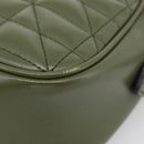 GUCCI GG Marmont Chain Shoulder Bag Leather Khaki Silver 447632 Auth ka6867V-14