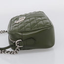 GUCCI GG Marmont Chain Shoulder Bag Leather Khaki Silver 447632 Auth ka6867V-4
