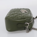 GUCCI GG Marmont Chain Shoulder Bag Leather Khaki Silver 447632 Auth ka6867V-5