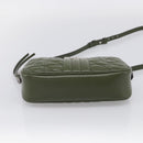GUCCI GG Marmont Chain Shoulder Bag Leather Khaki Silver 447632 Auth ka6867V-9