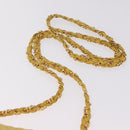 Bally Chain Shoulder Bag Leather Yellow Gold Auth ka6868-10