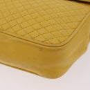Bally Chain Shoulder Bag Leather Yellow Gold Auth ka6868-13