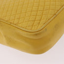 Bally Chain Shoulder Bag Leather Yellow Gold Auth ka6868-14