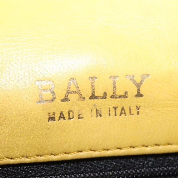 Bally Chain Shoulder Bag Leather Yellow Gold Auth ka6868
