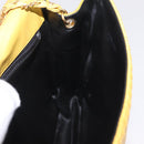 Bally Chain Shoulder Bag Leather Yellow Gold Auth ka6868-22
