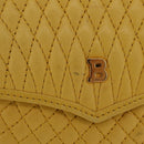 Bally Chain Shoulder Bag Leather Yellow Gold Auth ka6868-3
