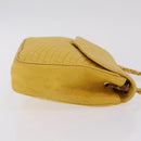 Bally Chain Shoulder Bag Leather Yellow Gold Auth ka6868-5