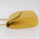 Bally Chain Shoulder Bag Leather Yellow Gold Auth ka6868-7