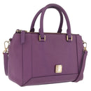 MCM Hand Bag Leather 2way Purple Gold Auth ka6869-1