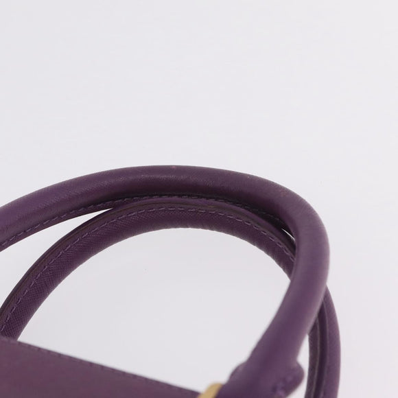 MCM Hand Bag Leather 2way Purple Gold Auth ka6869