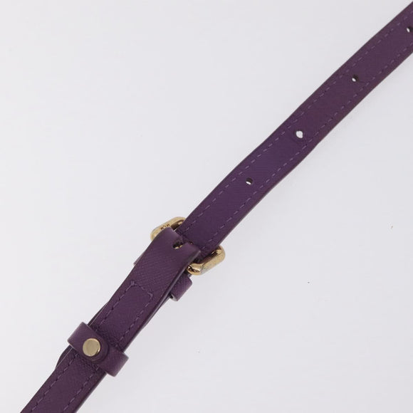 MCM Hand Bag Leather 2way Purple Gold Auth ka6869