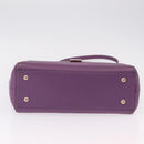 MCM Hand Bag Leather 2way Purple Gold Auth ka6869-15