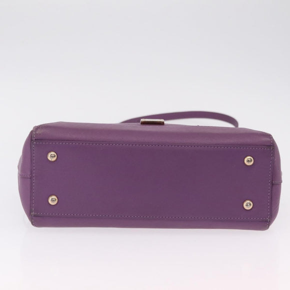MCM Hand Bag Leather 2way Purple Gold Auth ka6869
