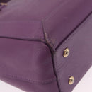 MCM Hand Bag Leather 2way Purple Gold Auth ka6869-16