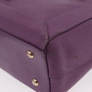 MCM Hand Bag Leather 2way Purple Gold Auth ka6869-17