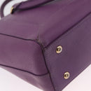 MCM Hand Bag Leather 2way Purple Gold Auth ka6869-18