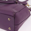 MCM Hand Bag Leather 2way Purple Gold Auth ka6869-19