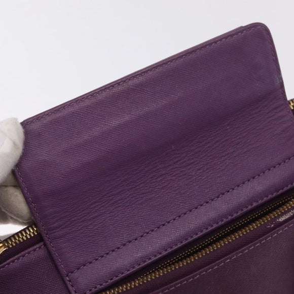 MCM Hand Bag Leather 2way Purple Gold Auth ka6869