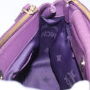 MCM Hand Bag Leather 2way Purple Gold Auth ka6869-25