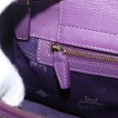 MCM Hand Bag Leather 2way Purple Gold Auth ka6869-26