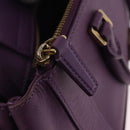 MCM Hand Bag Leather 2way Purple Gold Auth ka6869-28