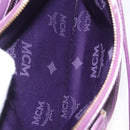MCM Hand Bag Leather 2way Purple Gold Auth ka6869-29