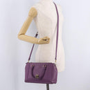 MCM Hand Bag Leather 2way Purple Gold Auth ka6869-30