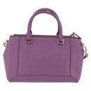 MCM Hand Bag Leather 2way Purple Gold Auth ka6869-4