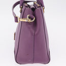 MCM Hand Bag Leather 2way Purple Gold Auth ka6869-5