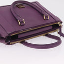 MCM Hand Bag Leather 2way Purple Gold Auth ka6869-7