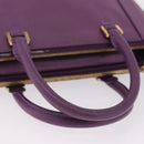MCM Hand Bag Leather 2way Purple Gold Auth ka6869-9