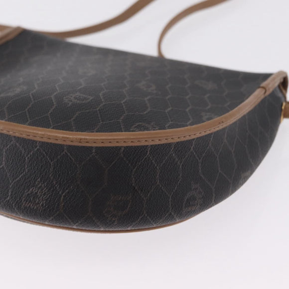 Christian Dior Honeycomb Shoulder Bag PVC Black Gold Auth ka6870