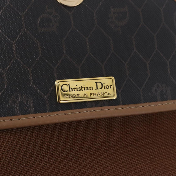 Christian Dior Honeycomb Shoulder Bag PVC Black Gold Auth ka6870