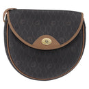 Christian Dior Honeycomb Shoulder Bag PVC Black Gold Auth ka6870-2