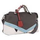 FENDI By The Way Shoulder Bag Leather Beige Silver Auth ka6871A-1
