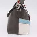 FENDI By The Way Shoulder Bag Leather Beige Silver Auth ka6871A-5