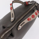 FENDI By The Way Shoulder Bag Leather Beige Silver Auth ka6871A-6