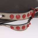 FENDI By The Way Shoulder Bag Leather Beige Silver Auth ka6871A-7
