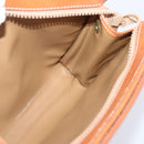 CELINE Macadam Canvas Clutch Bag PVC Beige Gold Auth ka6872-16