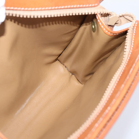 CELINE Macadam Canvas Clutch Bag PVC Beige Gold Auth ka6872