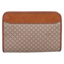 CELINE Macadam Canvas Clutch Bag PVC Beige Gold Auth ka6872-2