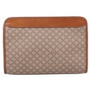 CELINE Macadam Canvas Clutch Bag PVC Beige Gold Auth ka6872-3