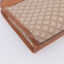 CELINE Macadam Canvas Clutch Bag PVC Beige Gold Auth ka6872-9