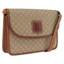 CELINE Macadam Canvas Shoulder Bag PVC Beige Gold Auth ka6873-1