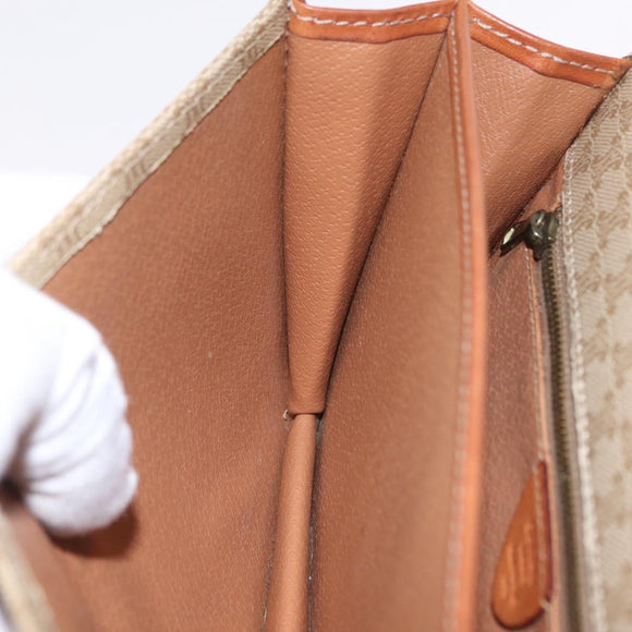 CELINE Macadam Canvas Shoulder Bag PVC Beige Gold Auth ka6873