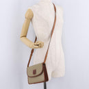 CELINE Macadam Canvas Shoulder Bag PVC Beige Gold Auth ka6873-30