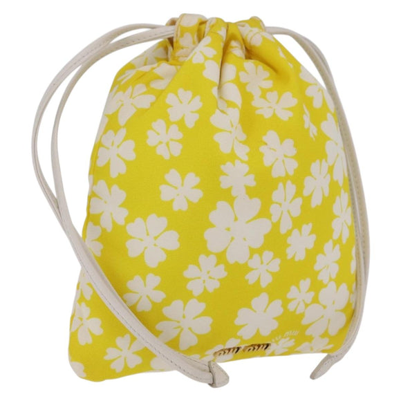 Miu Miu Purse Pouch Nylon Yellow Auth ka6874A