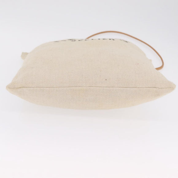 HERMES Aline Shoulder Bag Canvas Beige Auth ka6877