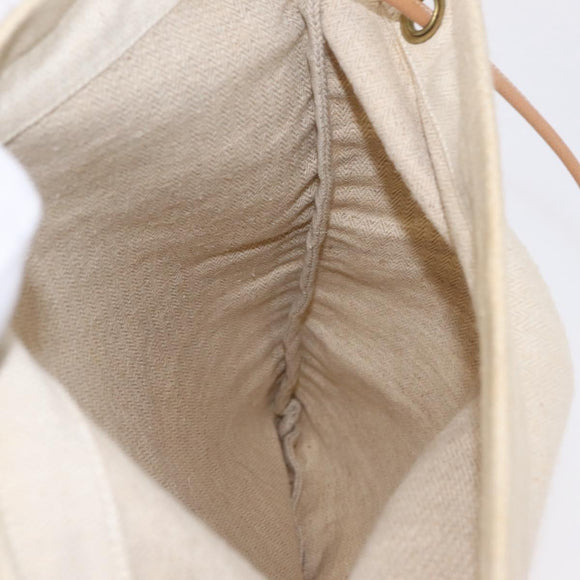 HERMES Aline Shoulder Bag Canvas Beige Auth ka6877